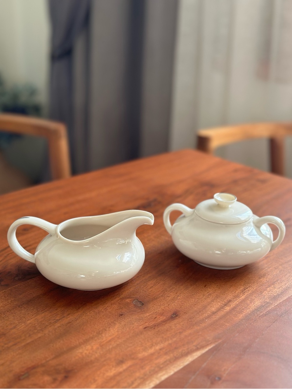 Franciscan Platinum Band Creamer & Sugar Bowl Set Vintage Mid Century Tableware